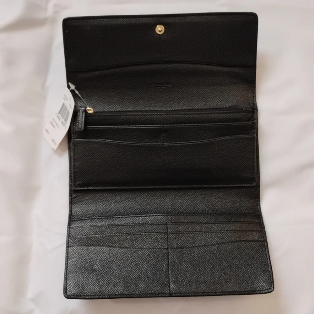 Coach Pebbled Leather Trifold Wallet / new - Picture 5 of 8